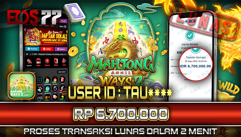 SELAMAT! JACKPOT RP. 6.700.000 LUNAS! SLOT GAME MAHJONG WAYS 2