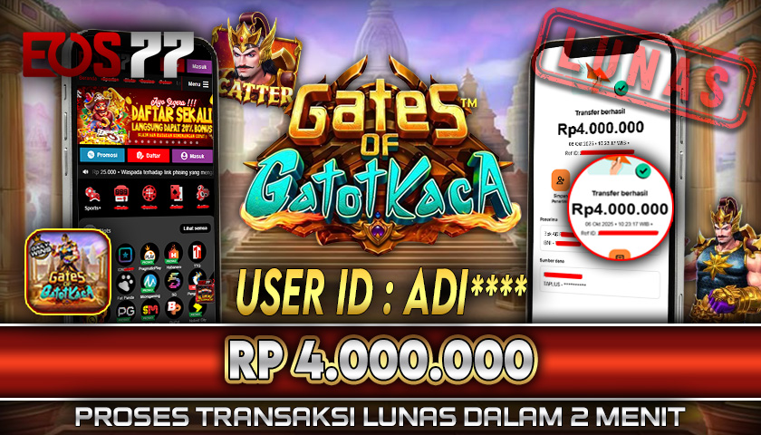 SELAMAT! JACKPOT RP. 4.000.000 LUNAS! SLOT GAME GATES OF GATOTKACA