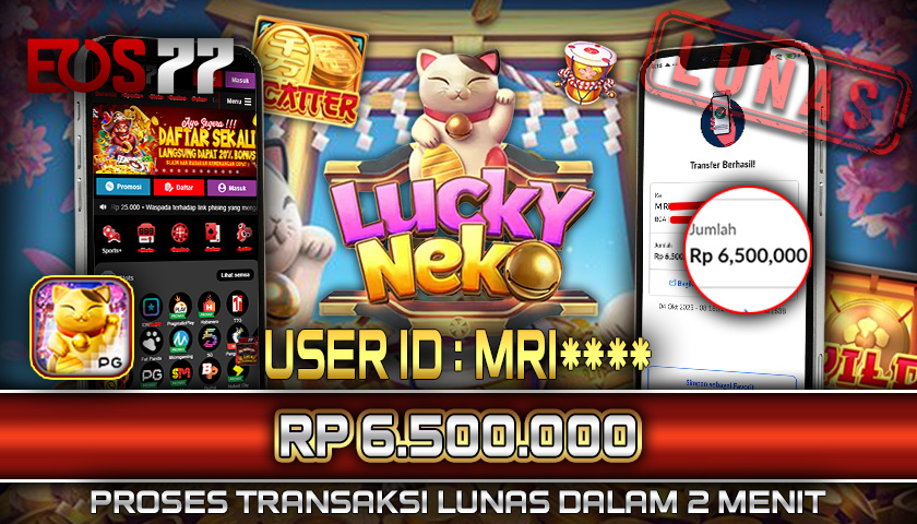 SELAMAT! JACKPOT RP. 6.500.000 LUNAS! SLOT GAME LUCKY NEKO
