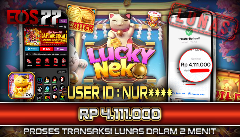 SELAMAT! JACKPOT RP. 4.111.000 LUNAS! SLOT GAME LUCKY NEKO