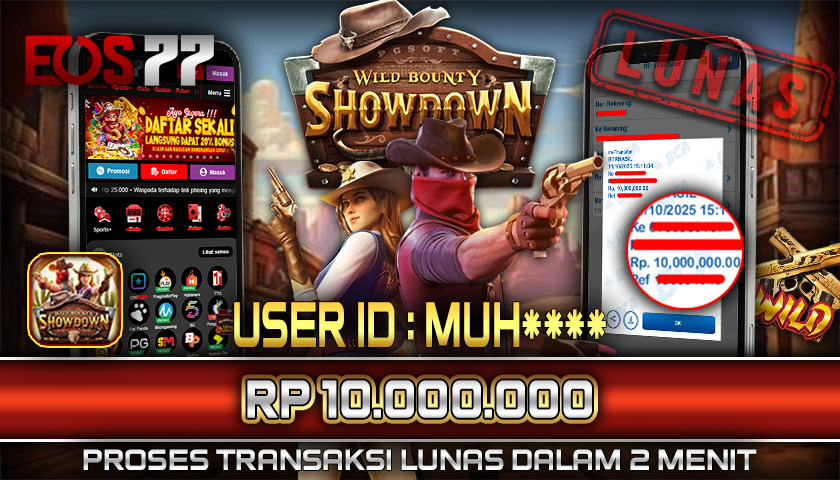 SELAMAT! JACKPOT RP. 10.000.000 LUNAS! SLOT GAME WILD BOUNTY SHOWDOWN