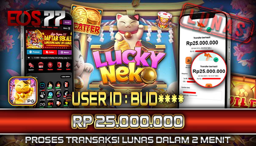 SELAMAT! JACKPOT RP. 25.000.000 LUNAS! SLOT GAME LUCKY NEKO