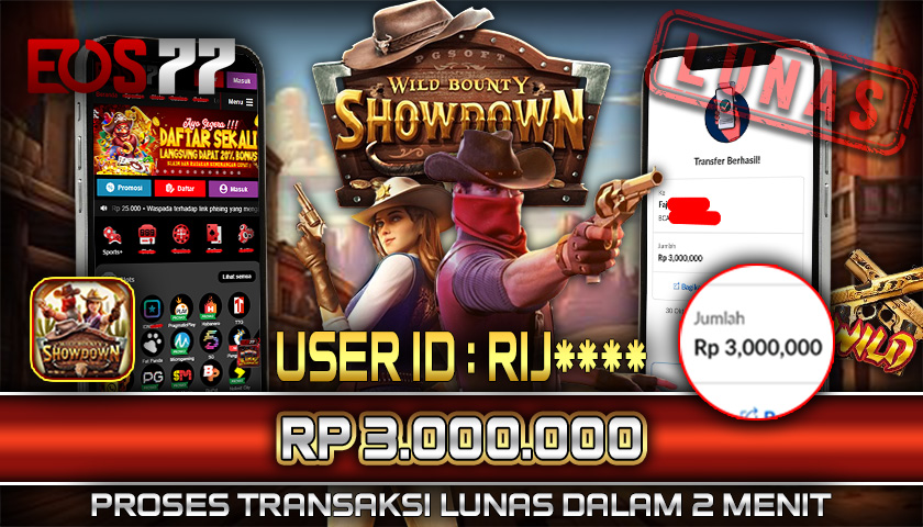 SELAMAT! JACKPOT RP. 3.000.000 LUNAS! SLOT GAME WILD BOUNTY SHOWDOWN