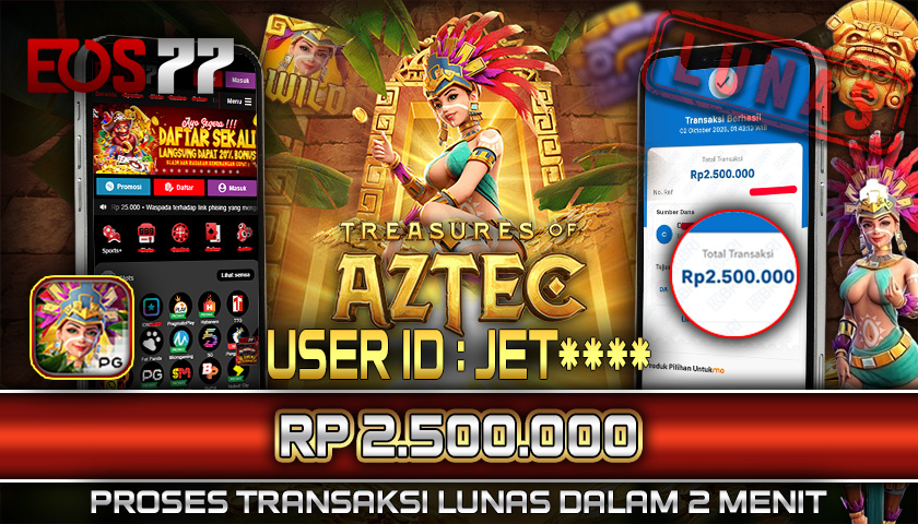 SELAMAT! JACKPOT RP. 2.500.000 LUNAS! SLOT GAME TREASURE OF AZTEC