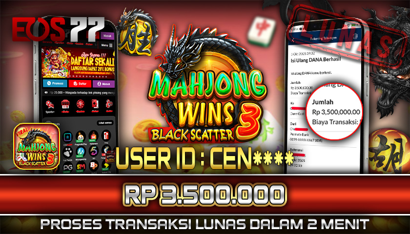 SELAMAT! JACKPOT RP. 3.500.000 LUNAS! SLOT GAME MAHJONG WINS 3