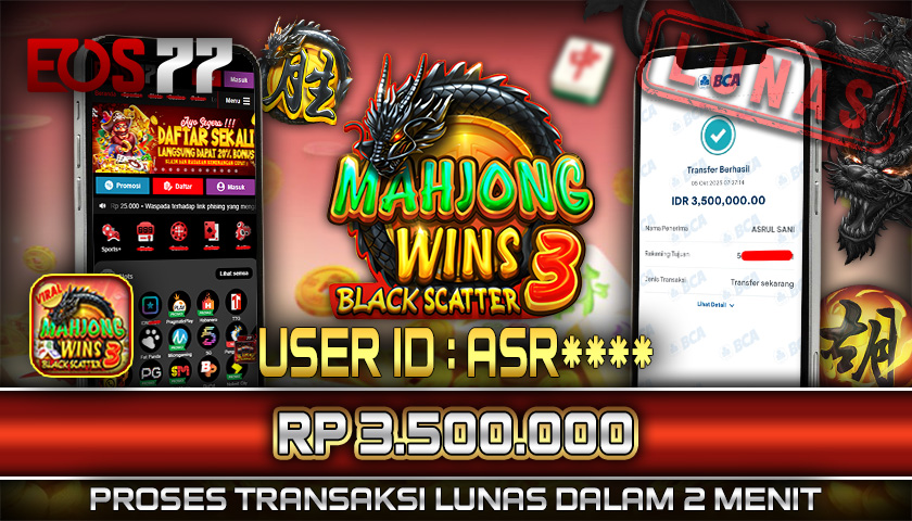 SELAMAT! JACKPOT RP. 3.500.000 LUNAS! SLOT GAME MAHJONG WINS 3