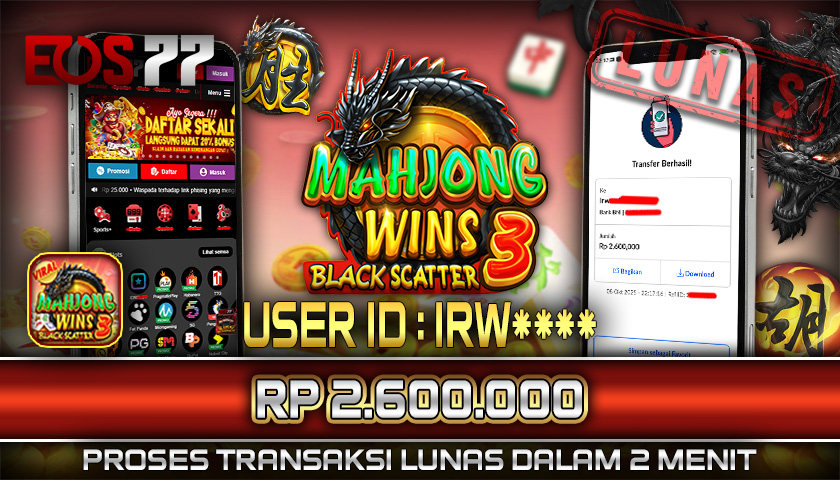 SELAMAT! JACKPOT RP. 2.600.000 LUNAS! SLOT GAME MAHJONG WINS 3