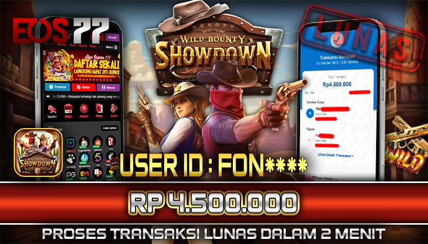 SELAMAT! JACKPOT RP. 4.500.000 LUNAS! SLOT GAME WILD BOUNTY SHOWDOWN