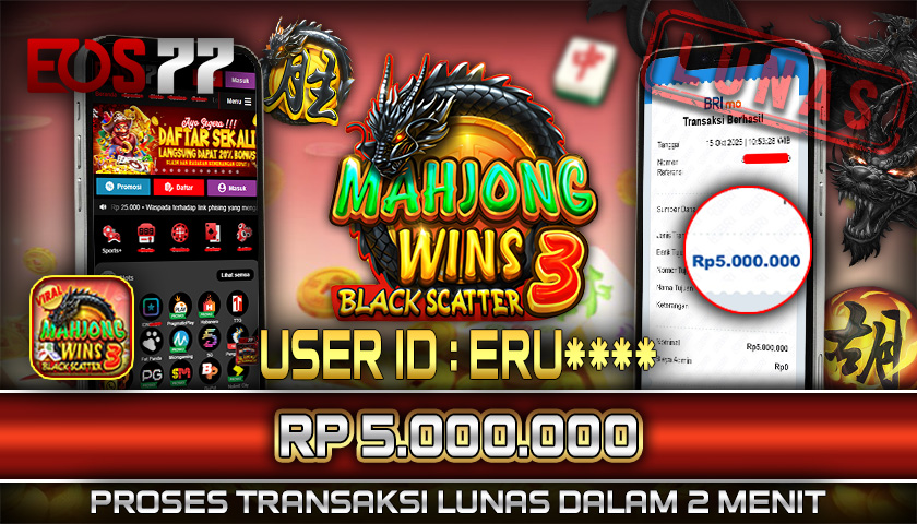 SELAMAT! JACKPOT RP. 5.000.000 LUNAS! SLOT GAME MAHJONG WINS 3