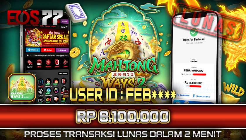 SELAMAT! JACKPOT RP. 8.100.000 LUNAS! SLOT GAME MAHJONG WAYS 2