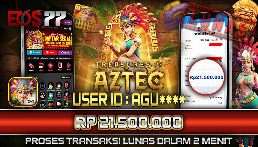 SELAMAT! JACKPOT RP. 21.500.000 LUNAS! SLOT GAME TREASURE OF AZTEC
