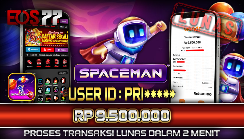 SELAMAT! JACKPOT RP. 9.500.000 LUNAS! SLOT GAME SPACEMAN