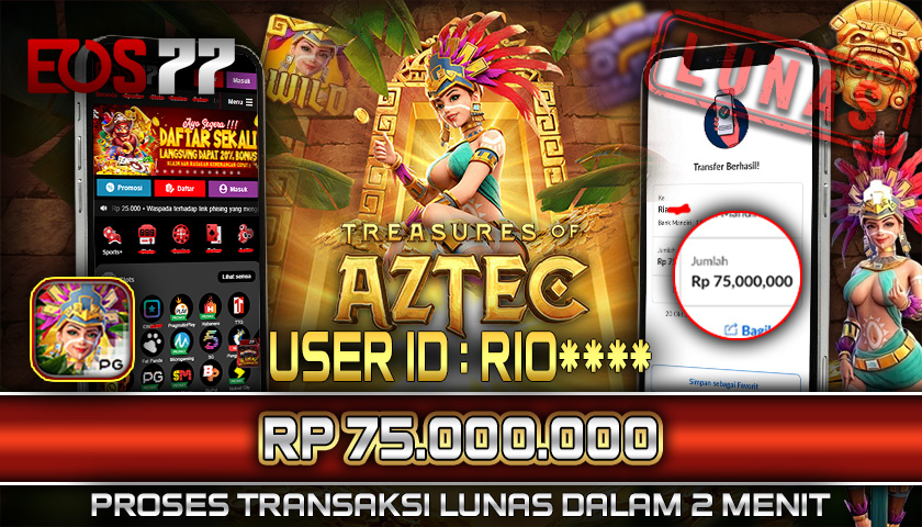 SELAMAT! JACKPOT RP. 75.000.000 LUNAS! SLOT GAME TREASURE OF AZTEC