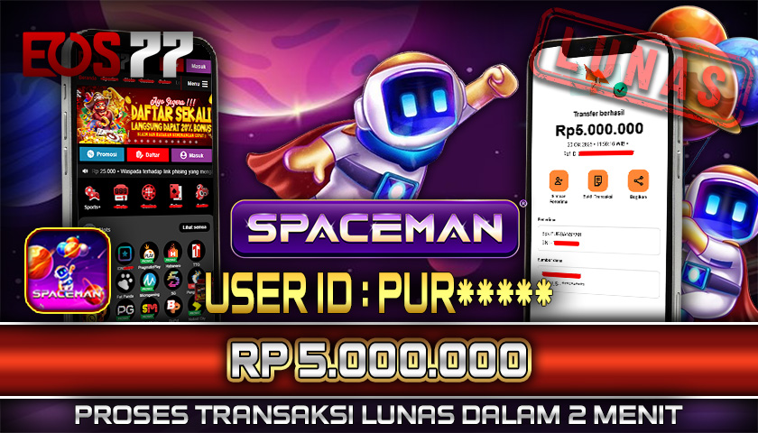 SELAMAT! JACKPOT RP. 5.000.000 LUNAS! SLOT GAME SPACEMAN