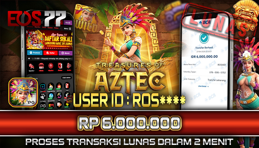 SELAMAT! JACKPOT RP. 6.000.000 LUNAS! SLOT GAME TREASURE OF AZTEC