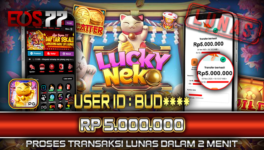 SELAMAT! JACKPOT RP. 5.000.000 LUNAS! SLOT GAME LUCKY NEKO