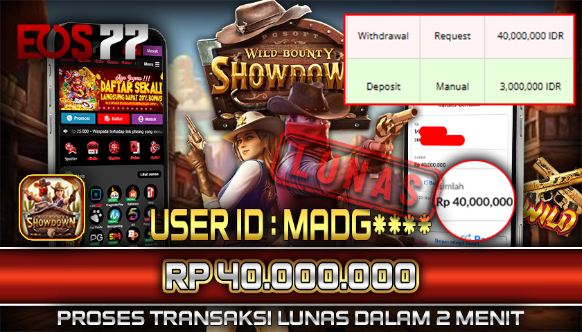 SELAMAT! JACKPOT RP. 40.000.000 LUNAS! SLOT GAME WILD BOUNTY SHOWDOWN