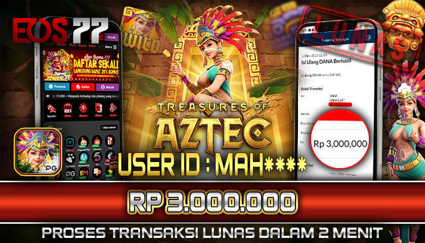 SELAMAT! JACKPOT RP. 3.000.000 LUNAS! SLOT GAME TREASURE OF AZTEC