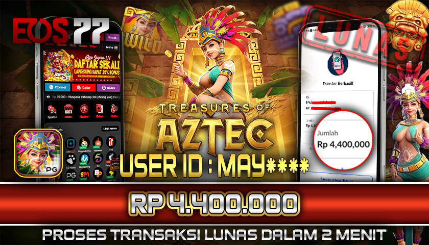 SELAMAT! JACKPOT RP. 4.400.000 LUNAS! SLOT GAME TREASURE OF AZTEC