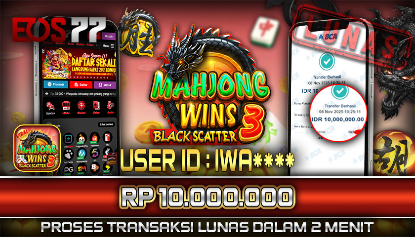 SELAMAT! JACKPOT RP. 10.000.000 LUNAS! SLOT GAME MAHJONG WINS 3