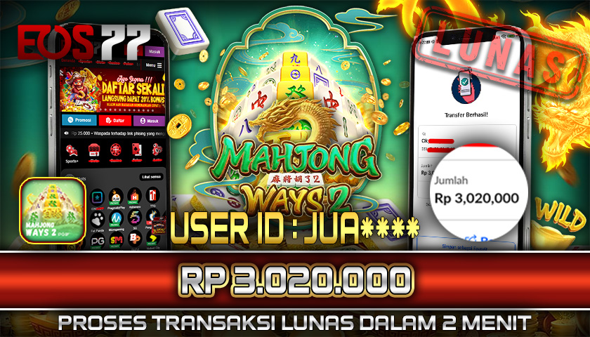 SELAMAT! JACKPOT RP. 3.020.000 LUNAS! SLOT GAME MAHJONG WAYS 2