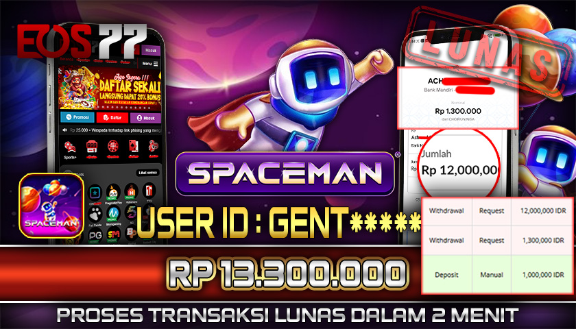 SELAMAT! JACKPOT RP. 13.300.000 LUNAS! SLOT GAME SPACEMAN