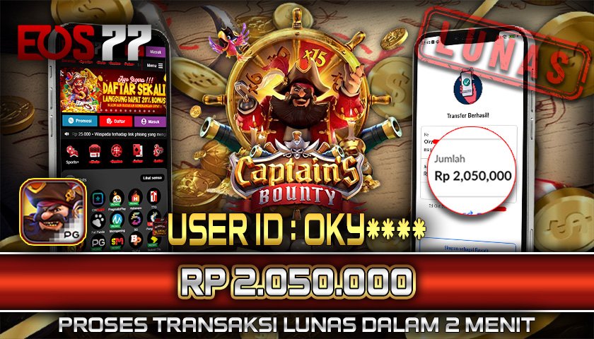 SELAMAT! JACKPOT RP. 2.050.000 LUNAS! SLOT GAME CAPTAIN’S BOUNTY