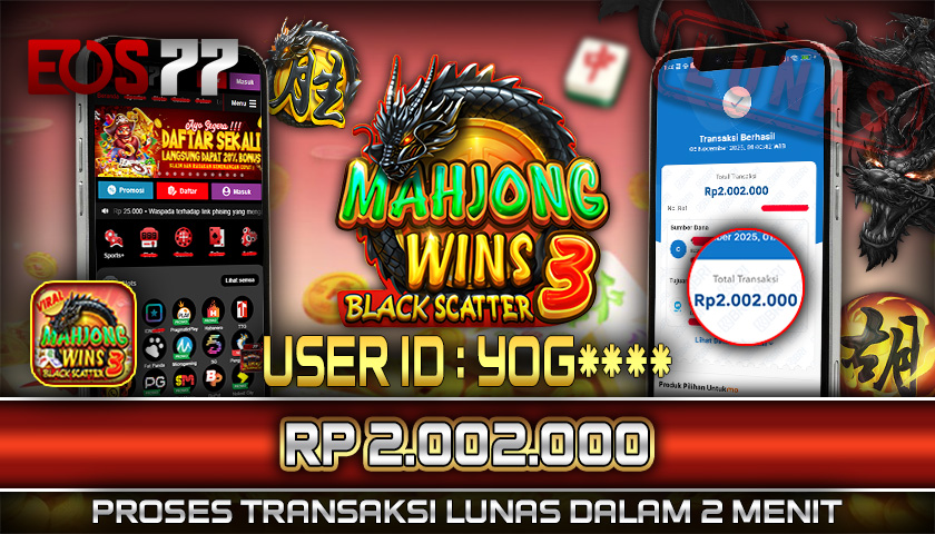 SELAMAT! JACKPOT RP. 2.002.000 LUNAS! SLOT GAME MAHJONG WINS 3
