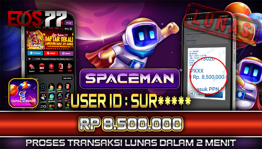 SELAMAT! JACKPOT RP. 8.500.000 LUNAS! SLOT GAME SPACEMAN