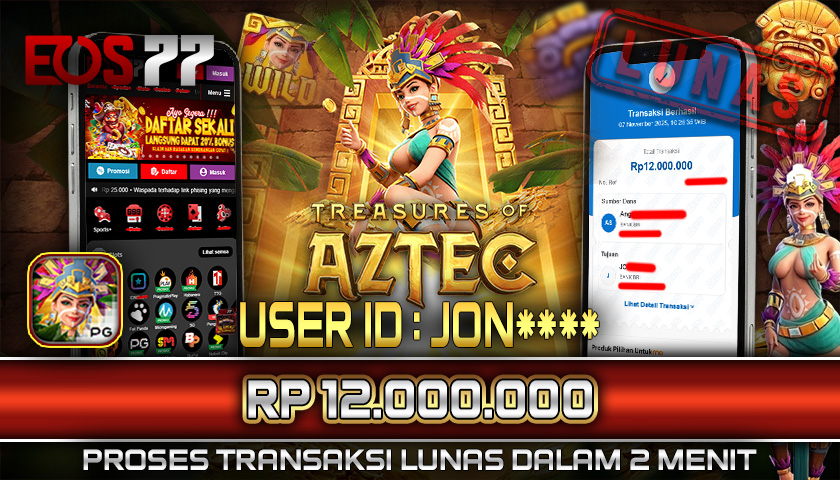 SELAMAT! JACKPOT RP. 12.000.000 LUNAS! SLOT GAME TREASURE OF AZTEC