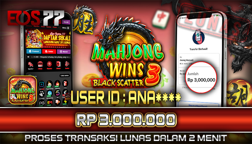SELAMAT! JACKPOT RP. 3.000.000 LUNAS! SLOT GAME MAHJONG WINS 3