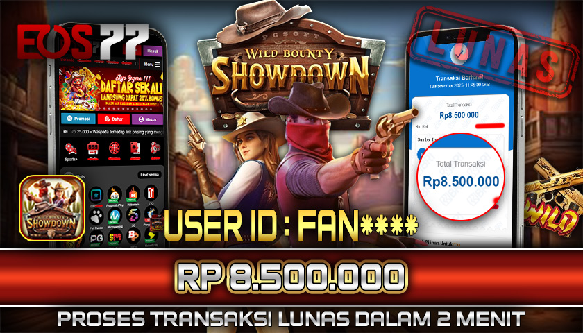 SELAMAT! JACKPOT RP. 8.500.000 LUNAS! SLOT GAME WILD BOUNTY SHOWDOWN