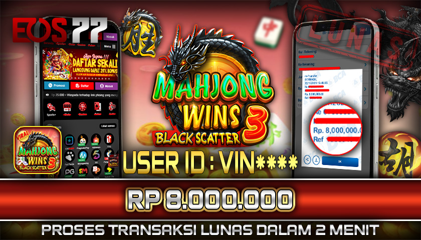 SELAMAT! JACKPOT RP. 8.000.000 LUNAS! SLOT GAME MAHJONG WINS 3