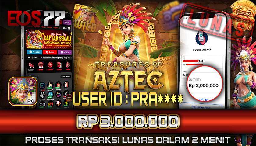 SELAMAT! JACKPOT RP. 3.000.000 LUNAS! SLOT GAME TREASURE OF AZTEC
