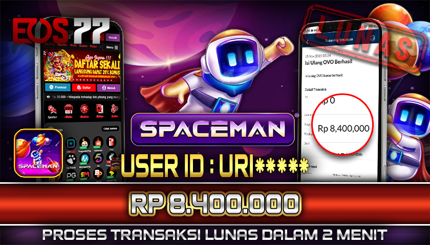 SELAMAT! JACKPOT RP. 8.400.000 LUNAS! SLOT GAME SPACEMAN