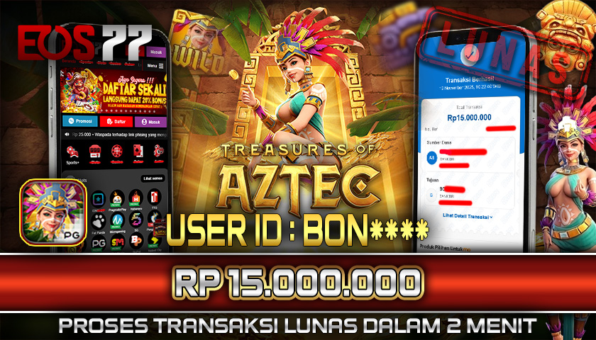 SELAMAT! JACKPOT RP. 15.000.000 LUNAS! SLOT GAME TREASURE OF AZTEC