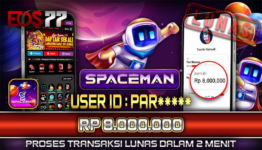 SELAMAT! JACKPOT RP. 8.000.000 LUNAS! SLOT GAME SPACEMAN