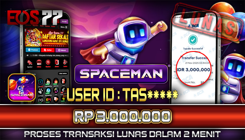 SELAMAT! JACKPOT RP. 3.000.000 LUNAS! SLOT GAME SPACEMAN