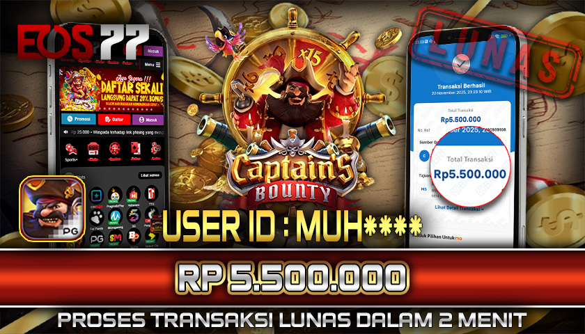 SELAMAT! JACKPOT RP. 5.500.000 LUNAS! SLOT GAME CAPTAIN’S BOUNTY