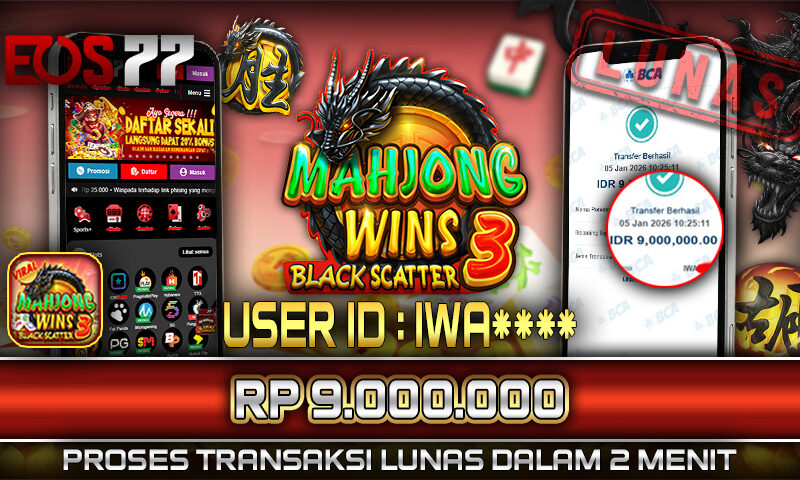 Slot EOS77 Jackpot Gates of Olympus Super Scatter Menang Rp 9.000.000,- Lunas