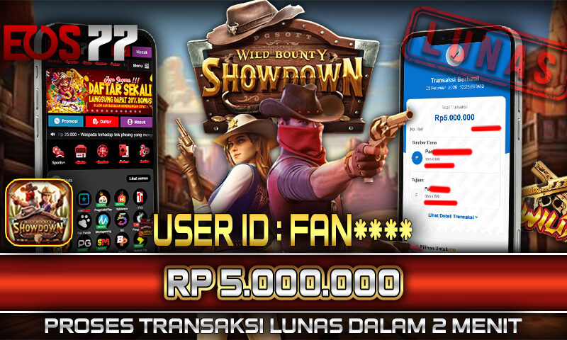 Slot EOS77 Jackpot Wild Bounty Showdown Menang Rp 5.000.000,- Lunas