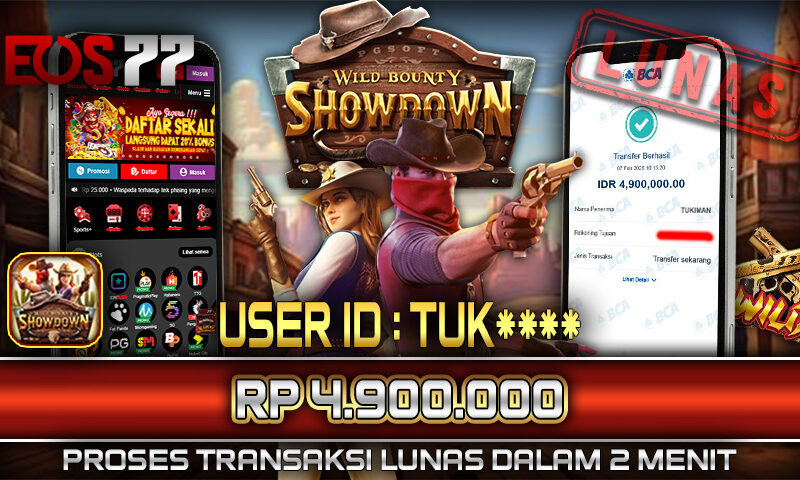 Slot EOS77 Jackpot Wild Bounty Showdown Menang Rp 4.900.000,- Lunas