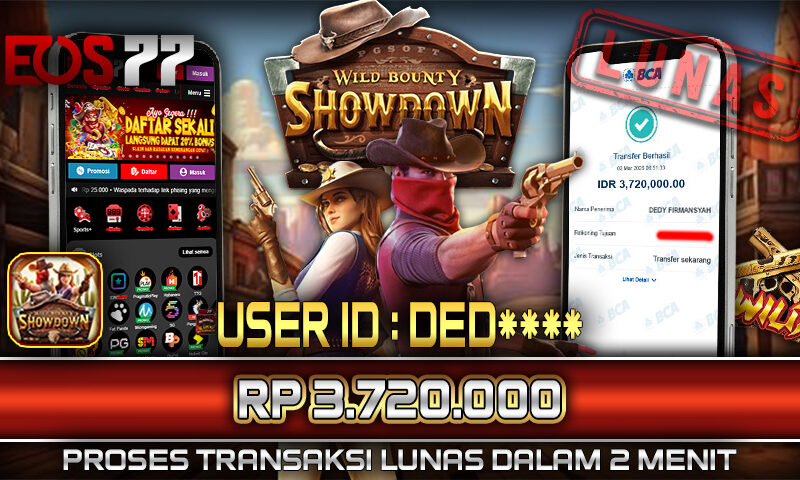Slot EOS77 Jackpot Wild Bounty Showdown Menang Rp 3.720.000,- Lunas