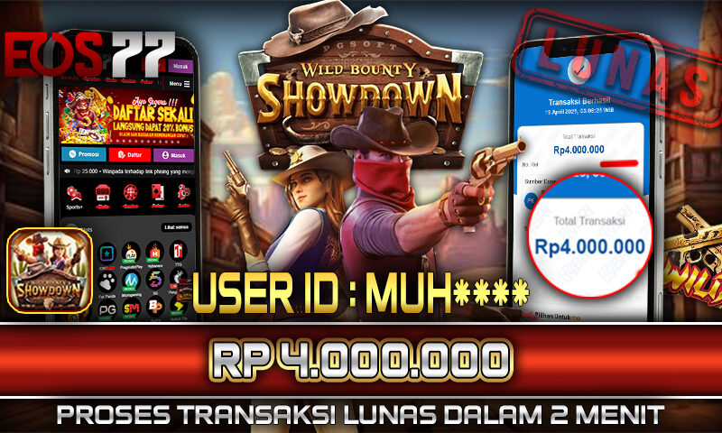Slot EOS77 Jackpot Wild Bounty Showdown Menang Rp 4.000.000,- Lunas