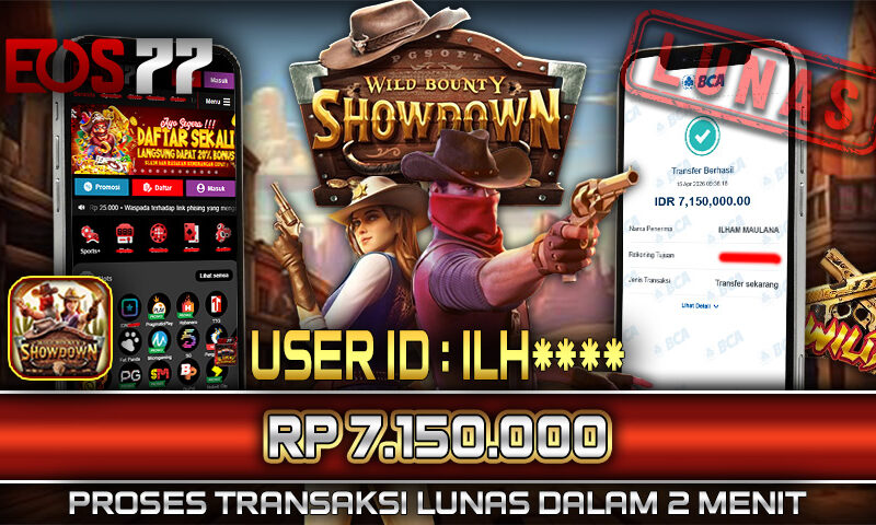 Slot EOS77 Jackpot Wild Bounty Showdown Menang Rp 7.150.000,- Lunas
