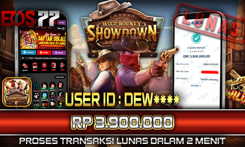 Slot EOS77 Jackpot Wild Bounty Showdown Menang Rp 3.900.000,- Lunas